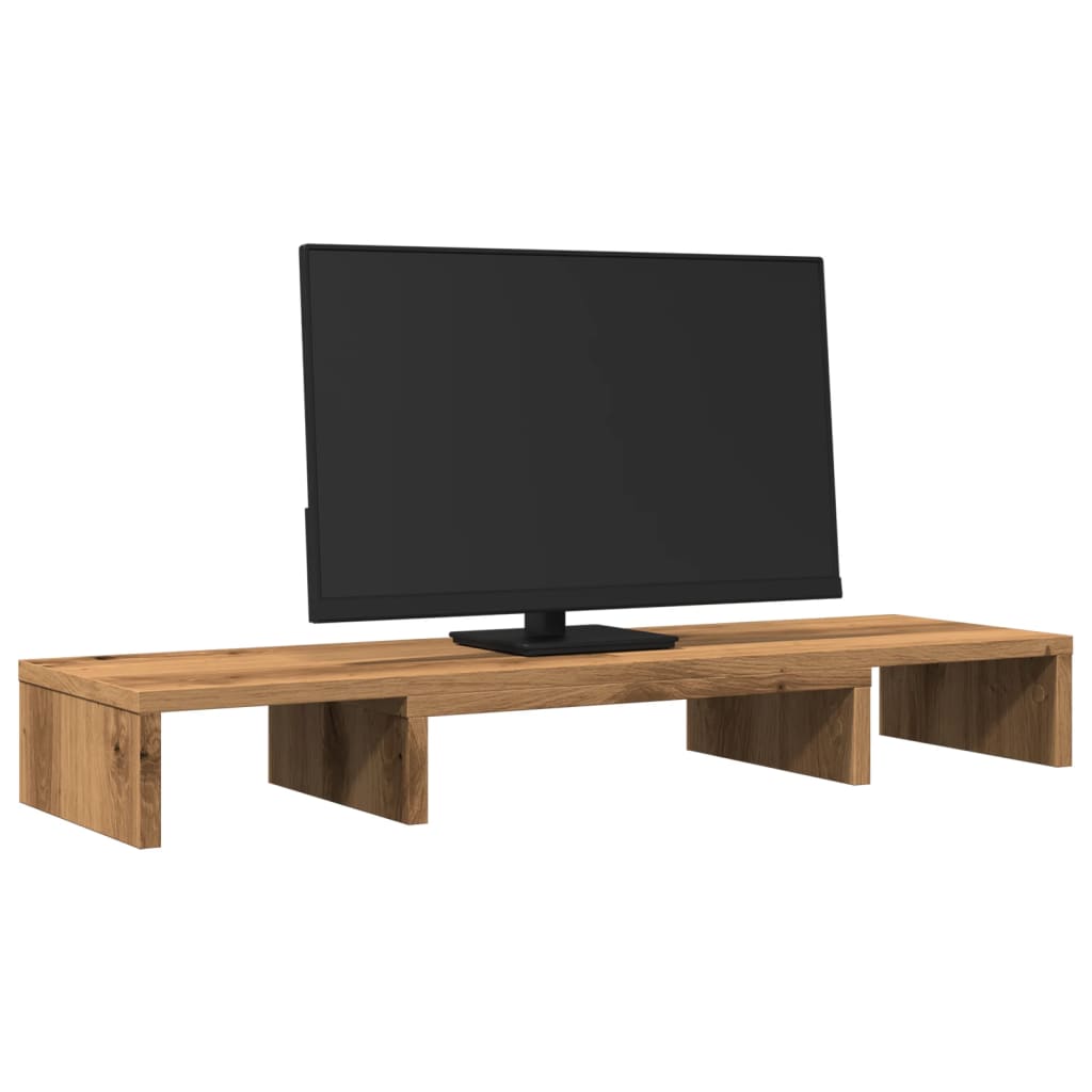 Vidaxx Monitorständer verstellbar 80x24x10,5cm Holz handwerkliche Eiche