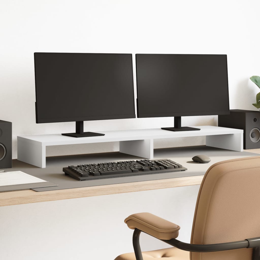 Vidaxl Monitor Standard 100x27x10 cm verarbeitetes Holz weiß
