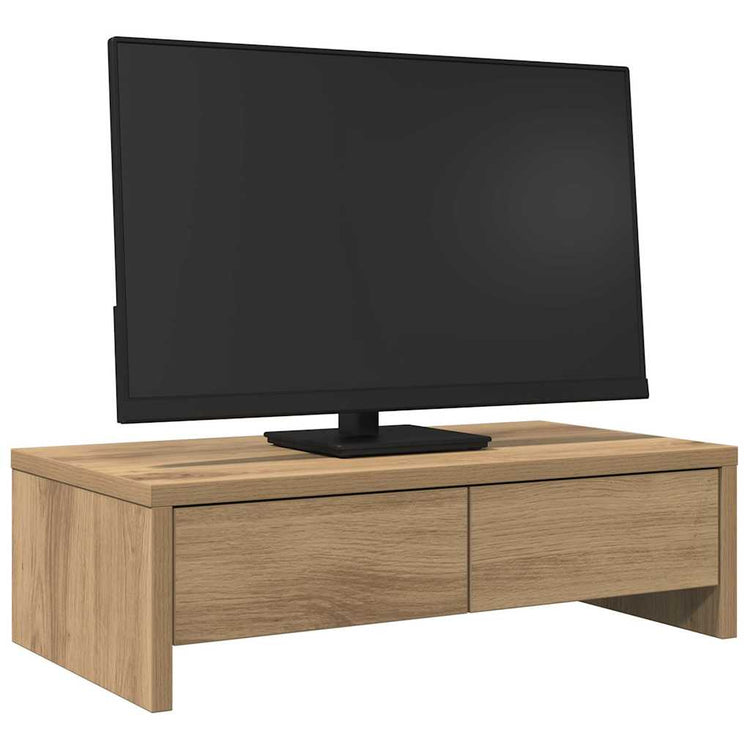 Vidaxxl Monitorständer mit Schubladen 50x27x15 cm Holz handwerkliche Eiche