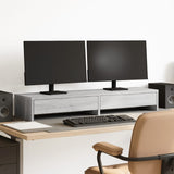 Vidaxl Monitor -Ständer mit Schubladen 100x27x15 cm Holzgrau Sonoma Eiche - afbeelding 1