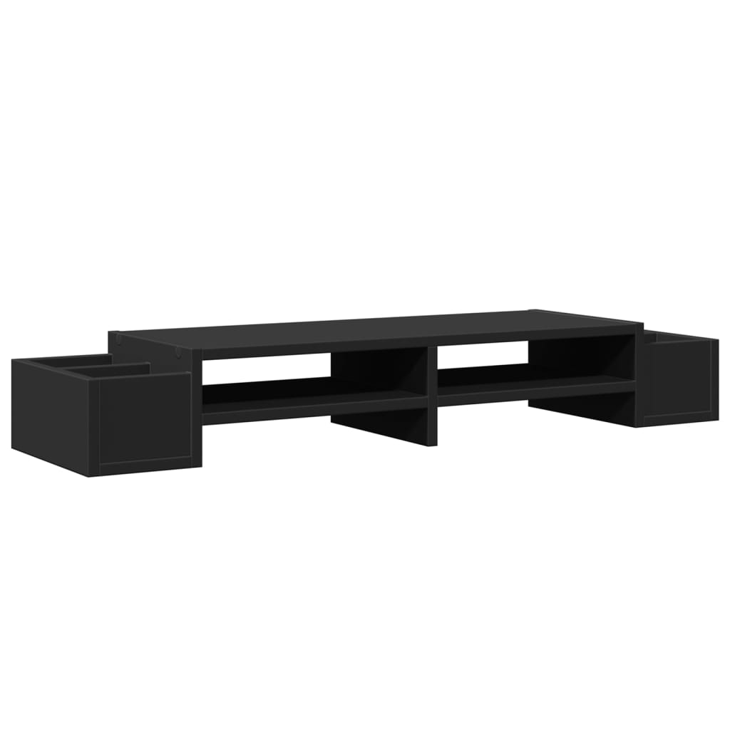 Vidaxl Monitor -Ständer mit Speicherplatz 100x27x15 cm Holz schwarz schwarz