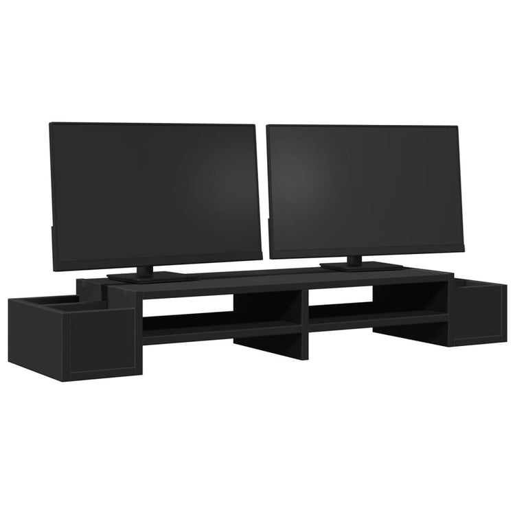 Vidaxl Monitor -Ständer mit Speicherplatz 100x27x15 cm Holz schwarz schwarz