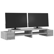 Vidaxl Monitor Stand Speicherplatz 100x27x15 cm Holzgrau Sonoma - afbeelding 3