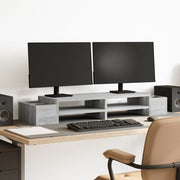 Vidaxl Monitor Stand Speicherplatz 100x27x15 cm Holzgrau Sonoma - afbeelding 1