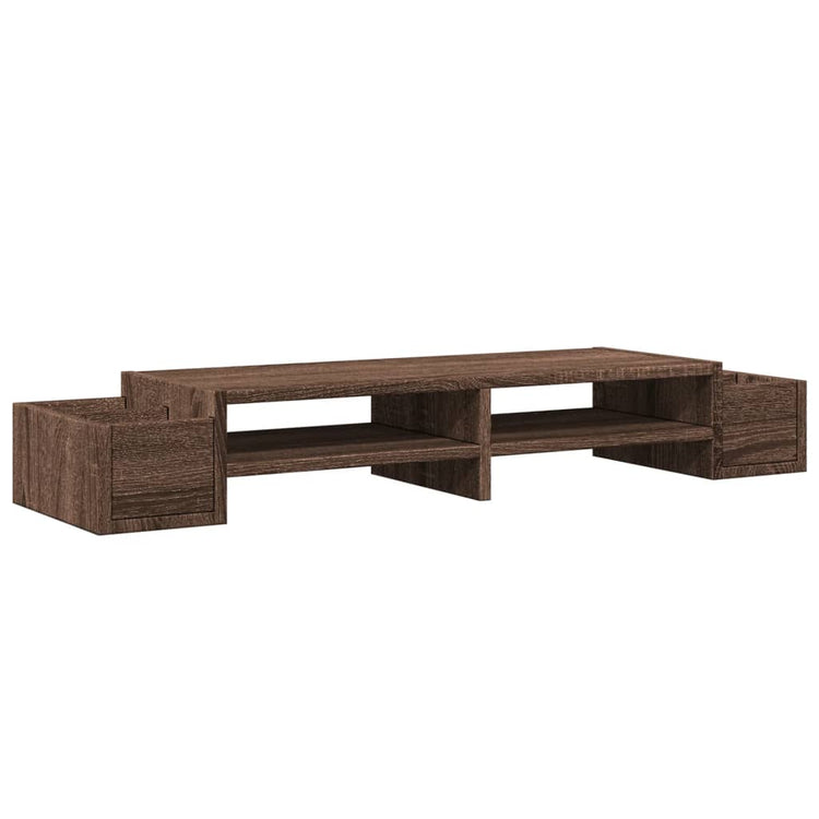 Vidaxl Monitor -Ständer mit Speicherplatz 100x27x15 cm Holzbraune Eiche