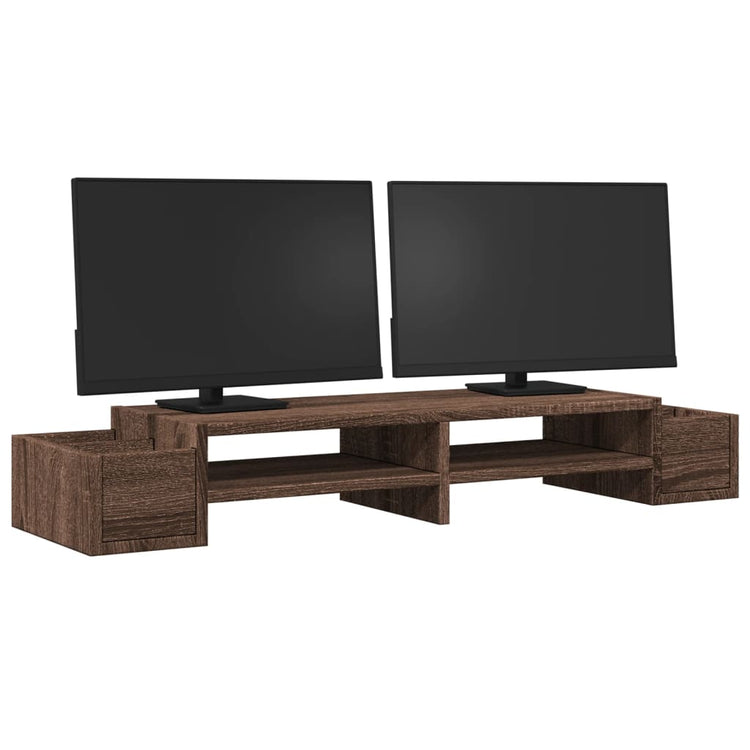 Vidaxl Monitor -Ständer mit Speicherplatz 100x27x15 cm Holzbraune Eiche