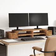 Vidaxl Monitor -Ständer mit Lagerraum 100x27x15 cm Holz altes Holz - afbeelding 1