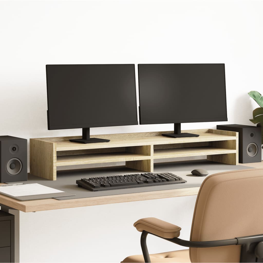 Vidaxl Monitor steht 100x24x16 cm verarbeitetes Holz Sonoma Eiche farbig