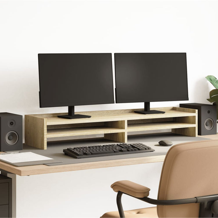 Vidaxl Monitor steht 100x24x16 cm verarbeitetes Holz Sonoma Eiche farbig