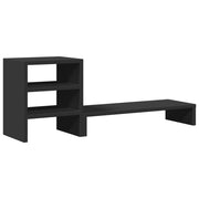 Vidaxl Monitor -Ständer mit Schreibtisch Organizer verarbeitetes Holz schwarz - afbeelding 2
