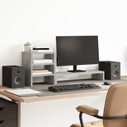 Vidaxl Monitor-Stand mit Schreibtischorganisator bearbeitete Holzbetongrijs - afbeelding 1