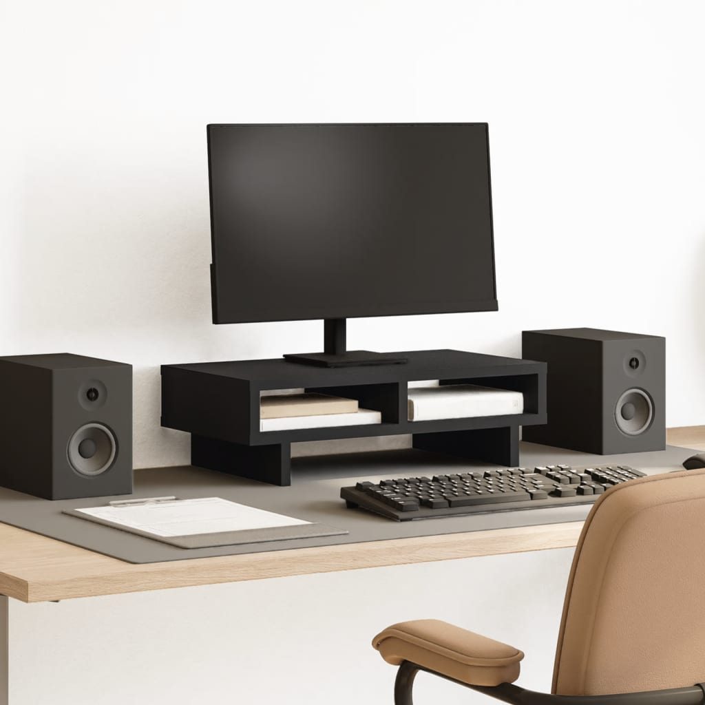 Vidaxl Monitor steht 50x27x15 cm verarbeitetes Holzschwarz