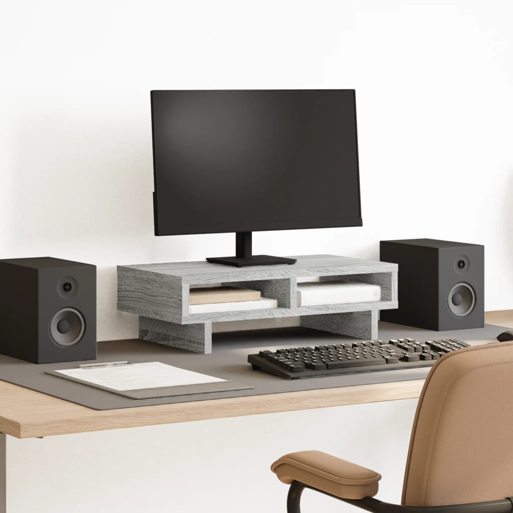 Vidaxl Monitor steht 50x27x15 cm verarbeiteter Holzgrau Sonoma -Eiche