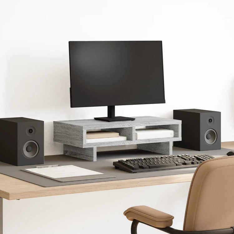 Vidaxl Monitor steht 50x27x15 cm verarbeiteter Holzgrau Sonoma -Eiche