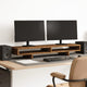 Vidaxl Monitor Standard 100x27x15 cm verarbeiteter Holzgeräuchchen -Eiche gefärbt