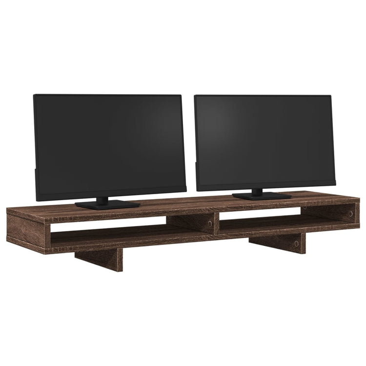 Vidaxxl-Monitorständer 100 x 27 x 15 cm, Holzwerkstoff, braune Eiche
