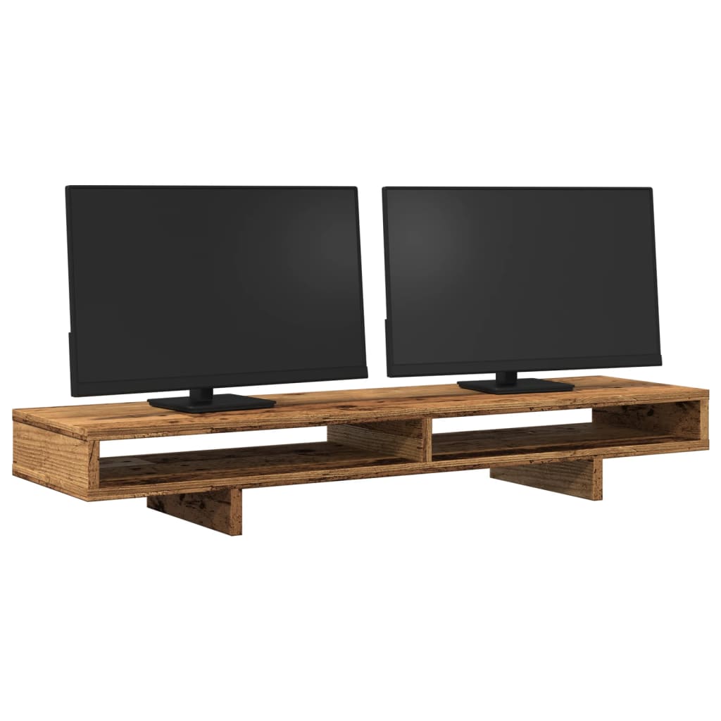 Vidaxxl Monitorständer 100x27x15 cm verarbeitetes Holz, altholzfarben