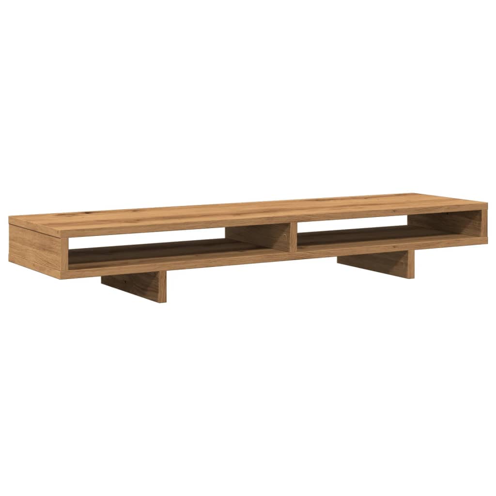VidaXL-Monitorständer 100 x 27 x 15 cm, handgefertigtes Holz, handgefertigte Eiche