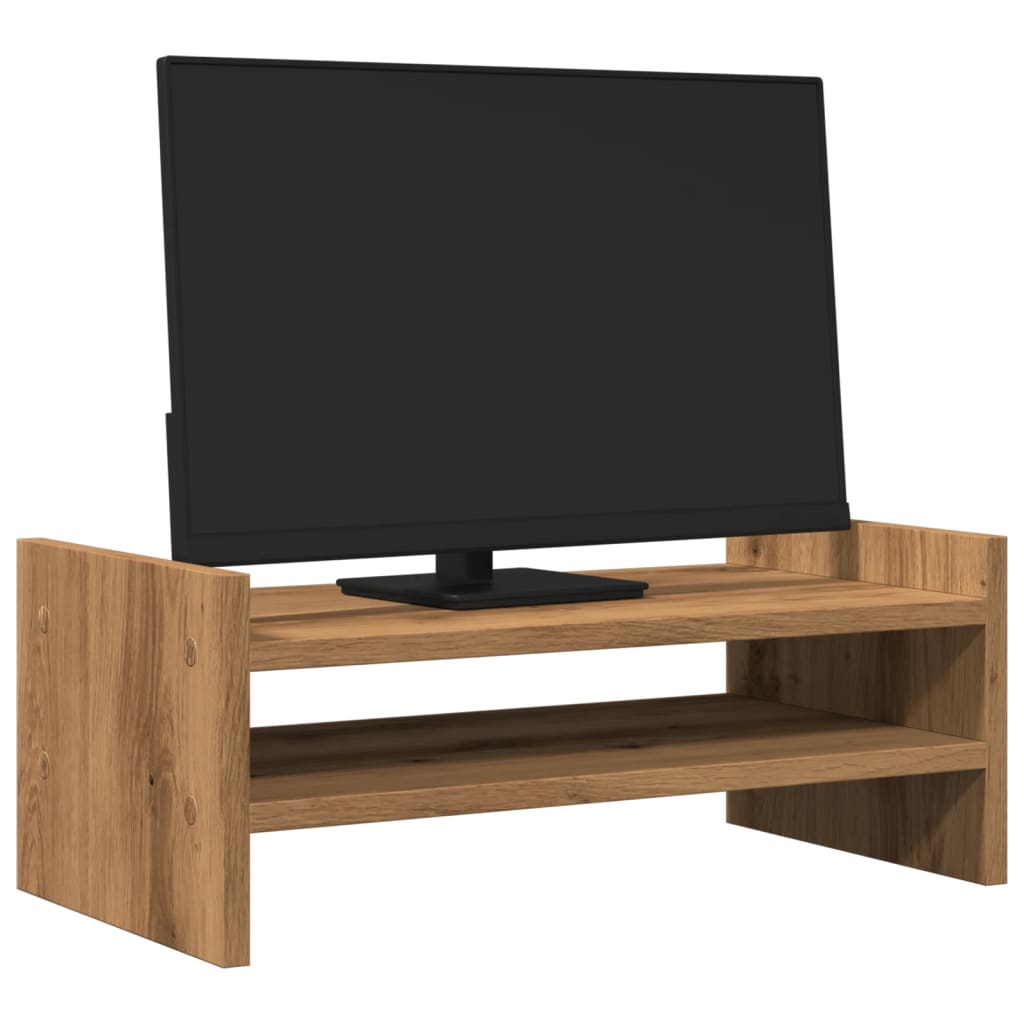 Vidaxl Monitor Standard 50x27x20 cm verarbeitete Holzhandwerkstätigkeit Eiche Farbe