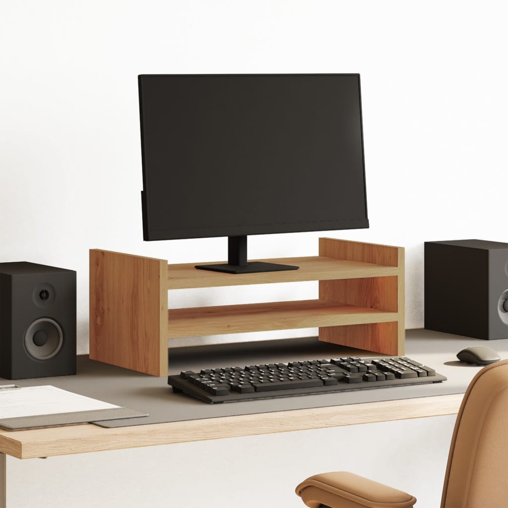 Vidaxl Monitor Standard 50x27x20 cm verarbeitete Holzhandwerkstätigkeit Eiche Farbe