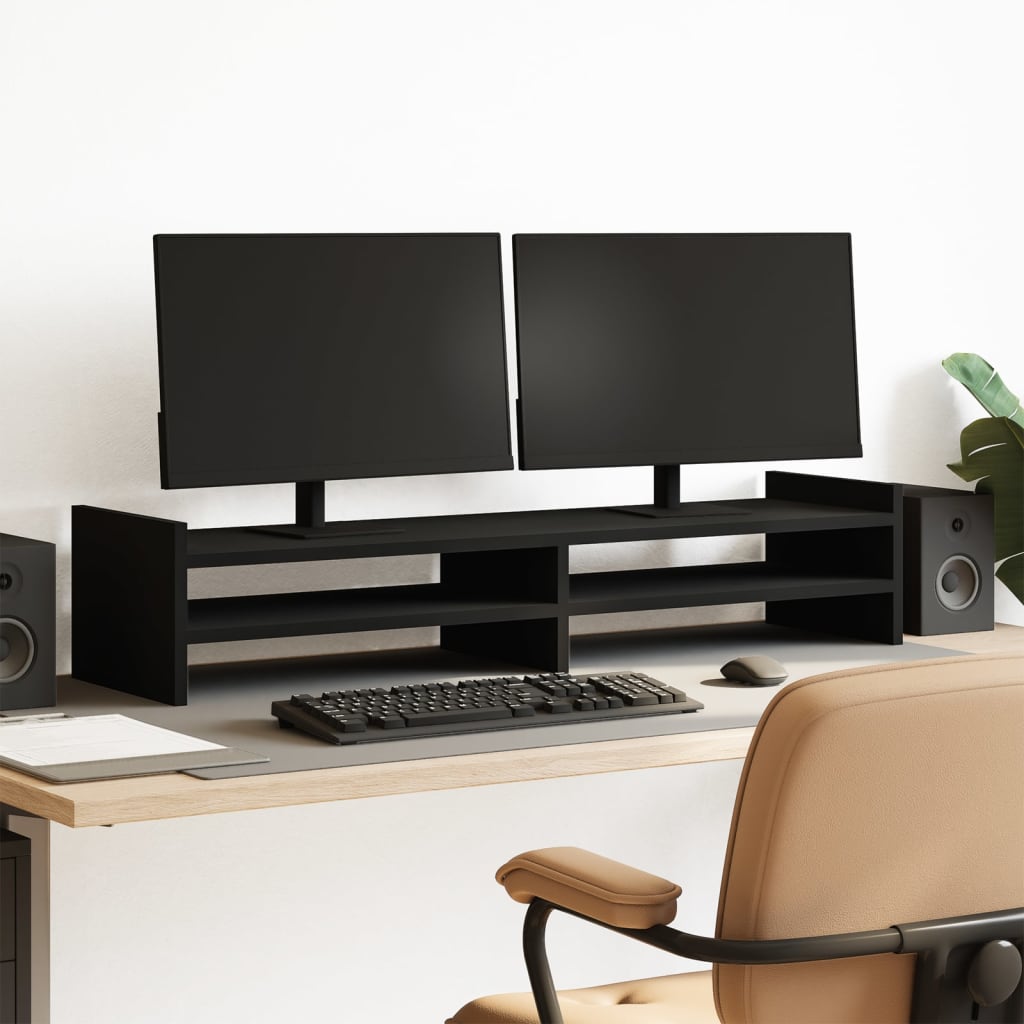Vidaxl Monitor Standard 100x27x20 cm verarbeitetes Holzschwarz