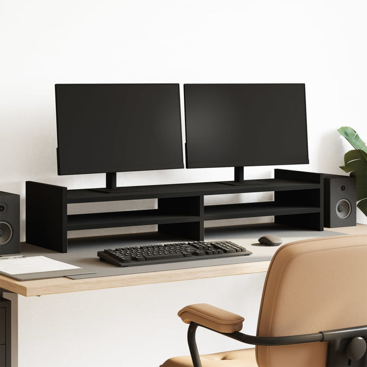 Vidaxl Monitor Standard 100x27x20 cm verarbeitetes Holzschwarz