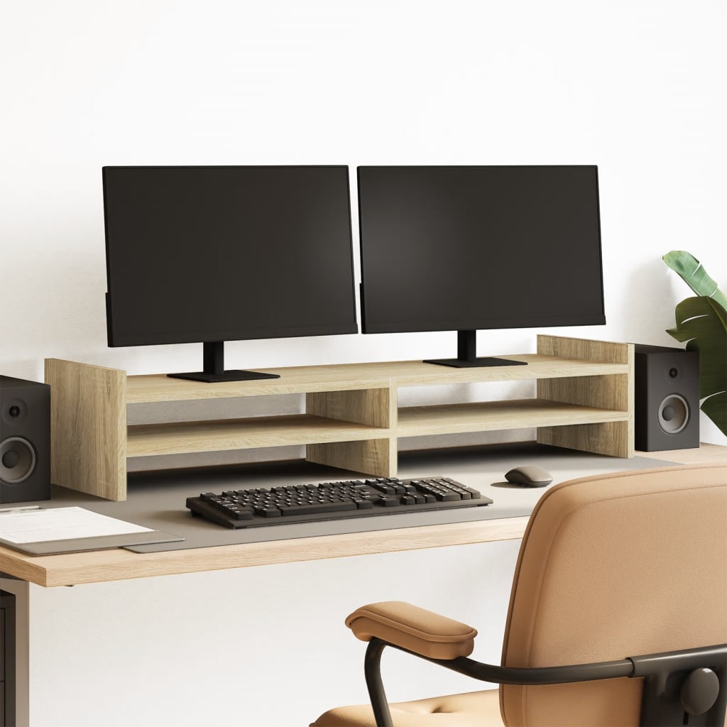 Vidaxl Monitor Standard 100x27x20 cm verarbeitetes Holz Sonoma Eiche farbig