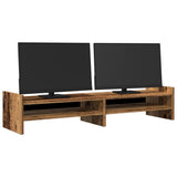 Vidaxl Monitor Standard 100x27x20 cm verarbeitetes Holz altes Holzfarbe - afbeelding 3