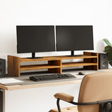 Vidaxl Monitor Standard 100x27x20 cm verarbeitetes Holz altes Holzfarbe - afbeelding 1