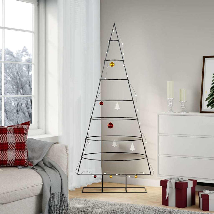 VidaXL Weihnachtsdekoration Weihnachtsbaum 180 cm Metall Schwarz