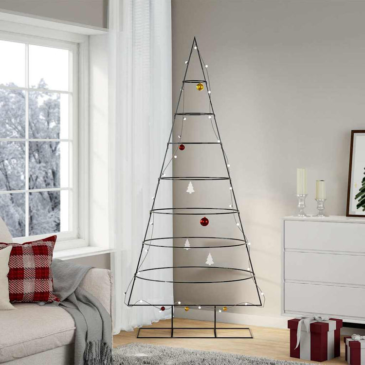 VidaXL Weihnachtsdekoration Weihnachtsbaum 210 cm Metall Schwarz