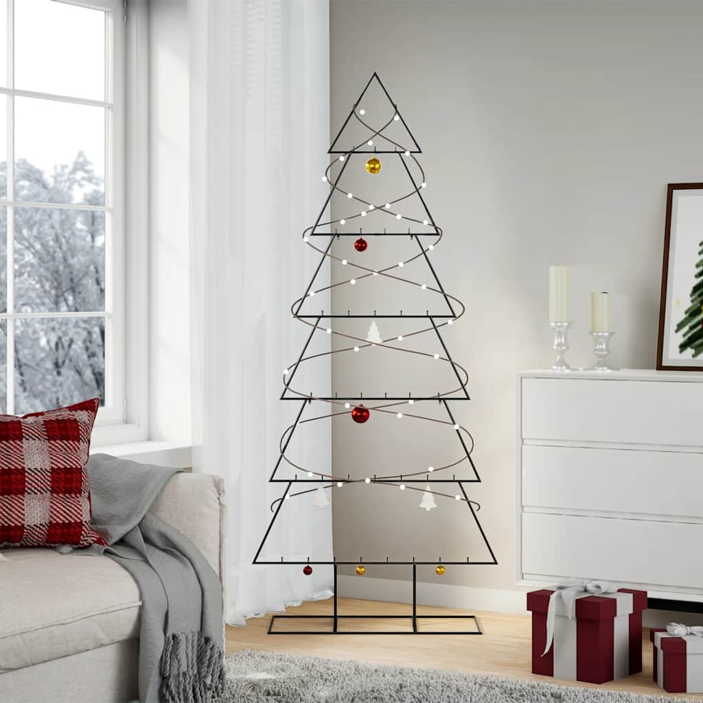 VidaXL Weihnachtsdekoration Weihnachtsbaum 180 cm Metall Schwarz