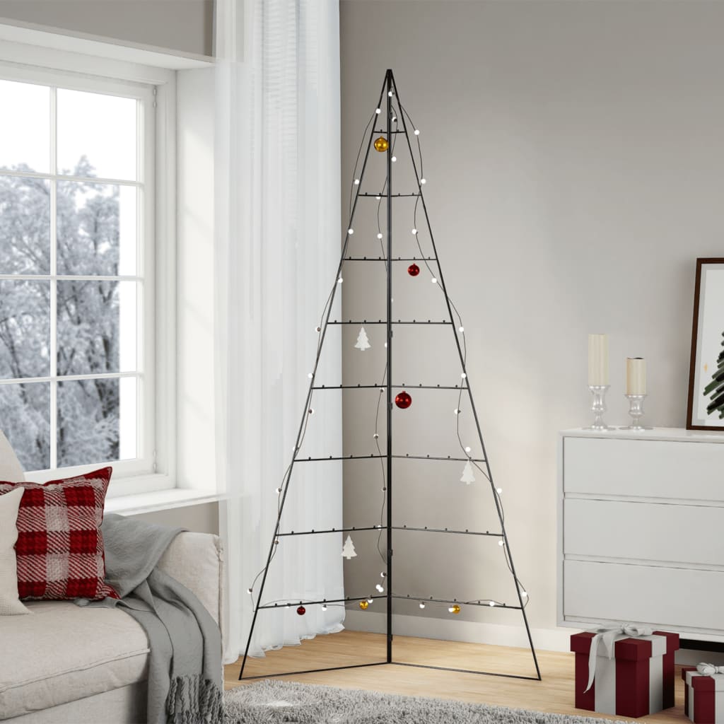 VidaXL Weihnachtsdekoration Weihnachtsbaum 210 cm Metall Schwarz