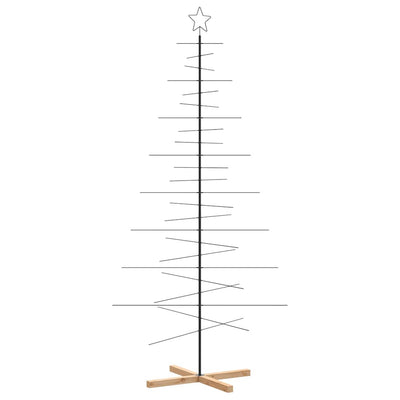Vidaxx Weihnachtsdekoration Weihnachtsbaum mit Holzsockel 210 cm Metall Schwarz
