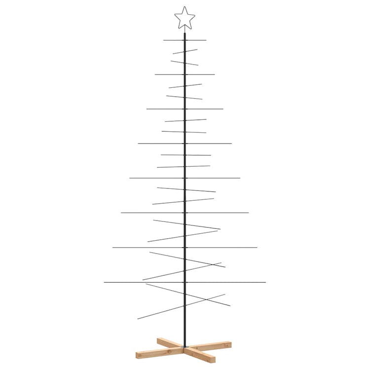 Vidaxx Weihnachtsdekoration Weihnachtsbaum mit Holzsockel 210 cm Metall Schwarz
