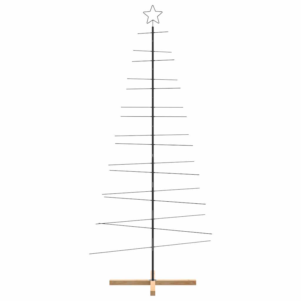 Vidaxx Weihnachtsdekoration Weihnachtsbaum mit Holzsockel 210 cm Metall Schwarz