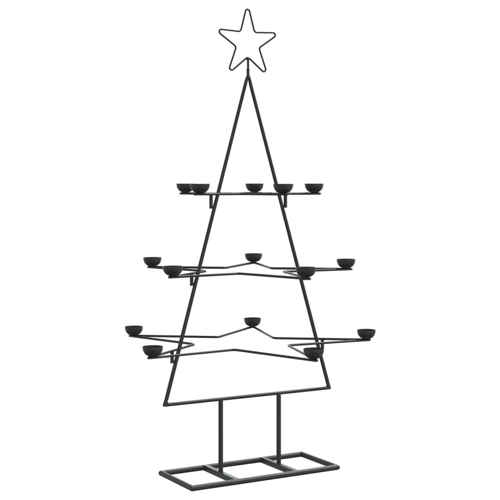Vidaxl Weihnachtsdekoration Weihnachtsbaum 105 cm Metall Schwarz
