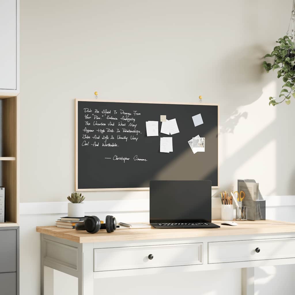 Vidaxx Kreidetafel mit Rahmen aus massivem Kiefernholz schwarz 100x55 cm