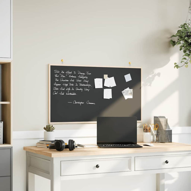 Vidaxx Kreidetafel mit Rahmen aus massivem Kiefernholz schwarz 100x55 cm
