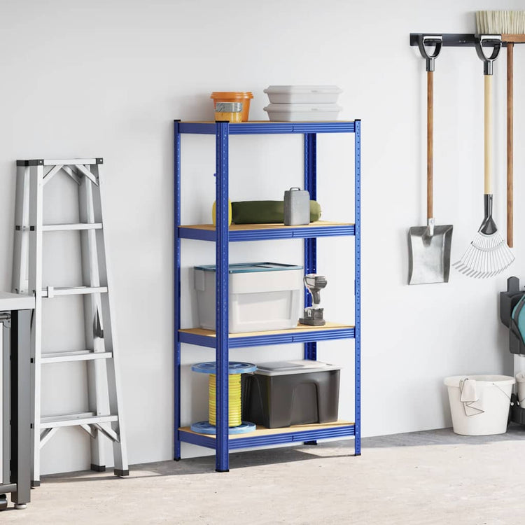 VIDAXL-LAGE RARK 4-Layer-Stahl und verarbeitetes Holzblau