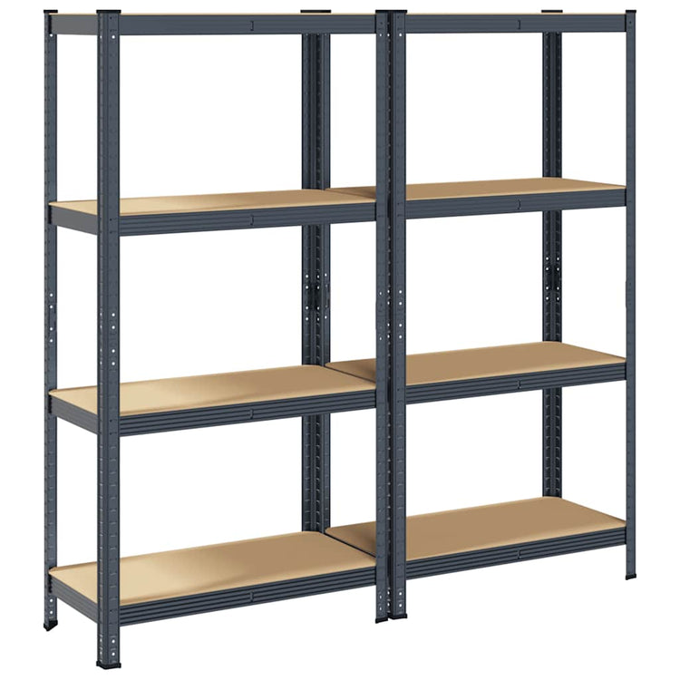 VIDAXL-Speicher 4-layer 2st Stahl und verarbeitetes Holz-Anthrazitfarben