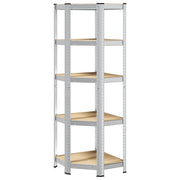 Vidaxl Eckregal 5-layer-Stahl und verarbeitetes Holz Silberfarben - afbeelding 2