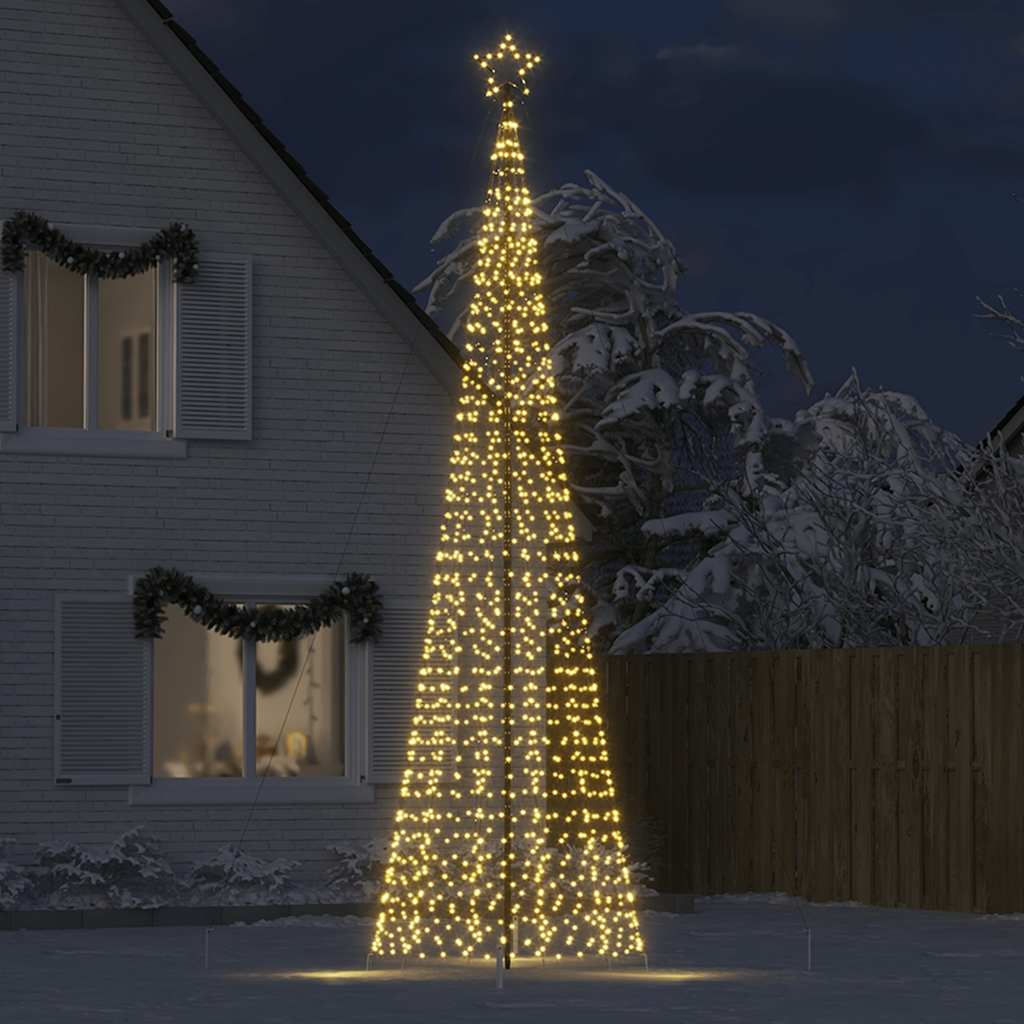 Vidaxl -LED -Weihnachtsbaum mit Spikes 1534 LEDs warmes Weiß 500 cm