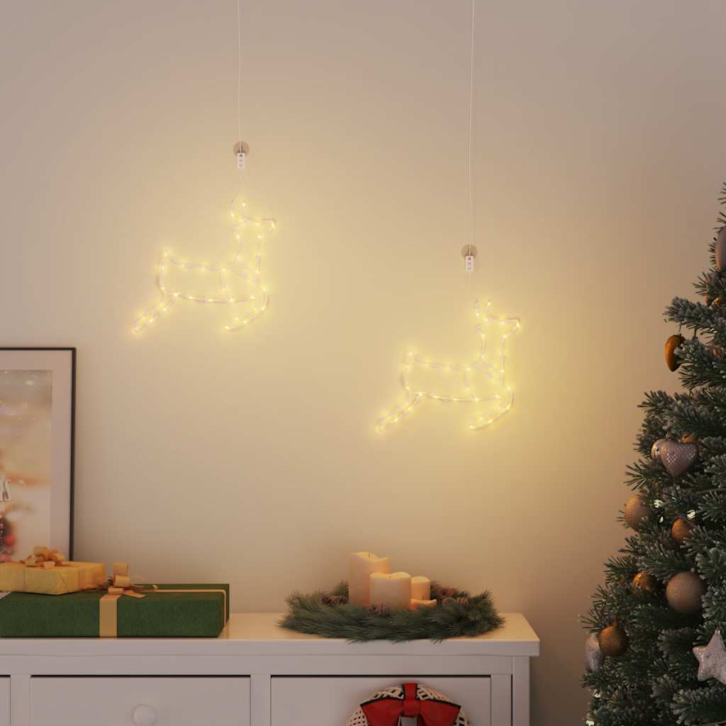 Vidaxl Weihnachtsbeleuchtung Rendier Silhouette 2 ST 35 LEDs warm Weiß