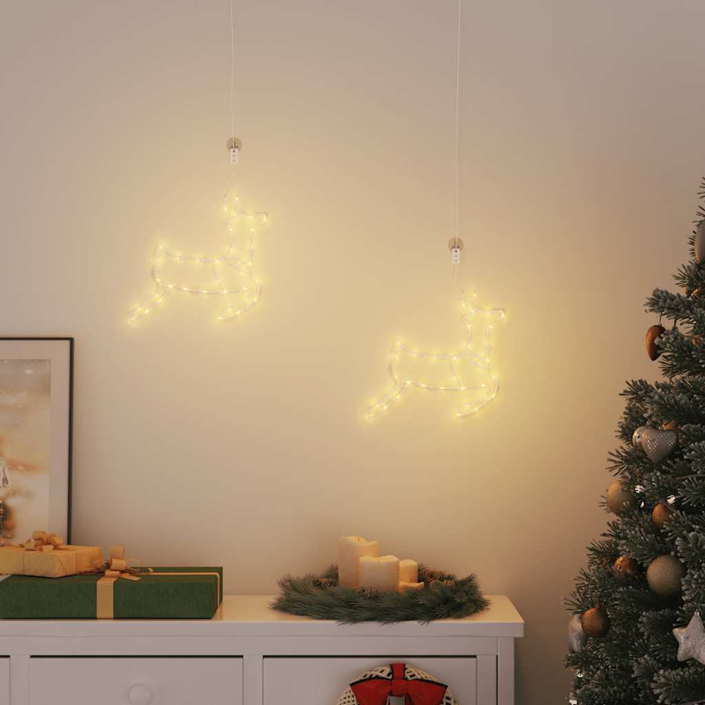 Vidaxl Weihnachtsbeleuchtung Rendier Silhouette 2 ST 35 LEDs warm Weiß