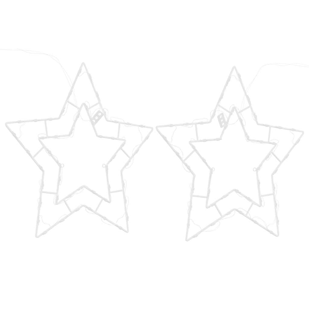 Vidaxl Weihnachtsbeleuchtung Stern Silhouette 2 St 50 LEDs warmes Weiß