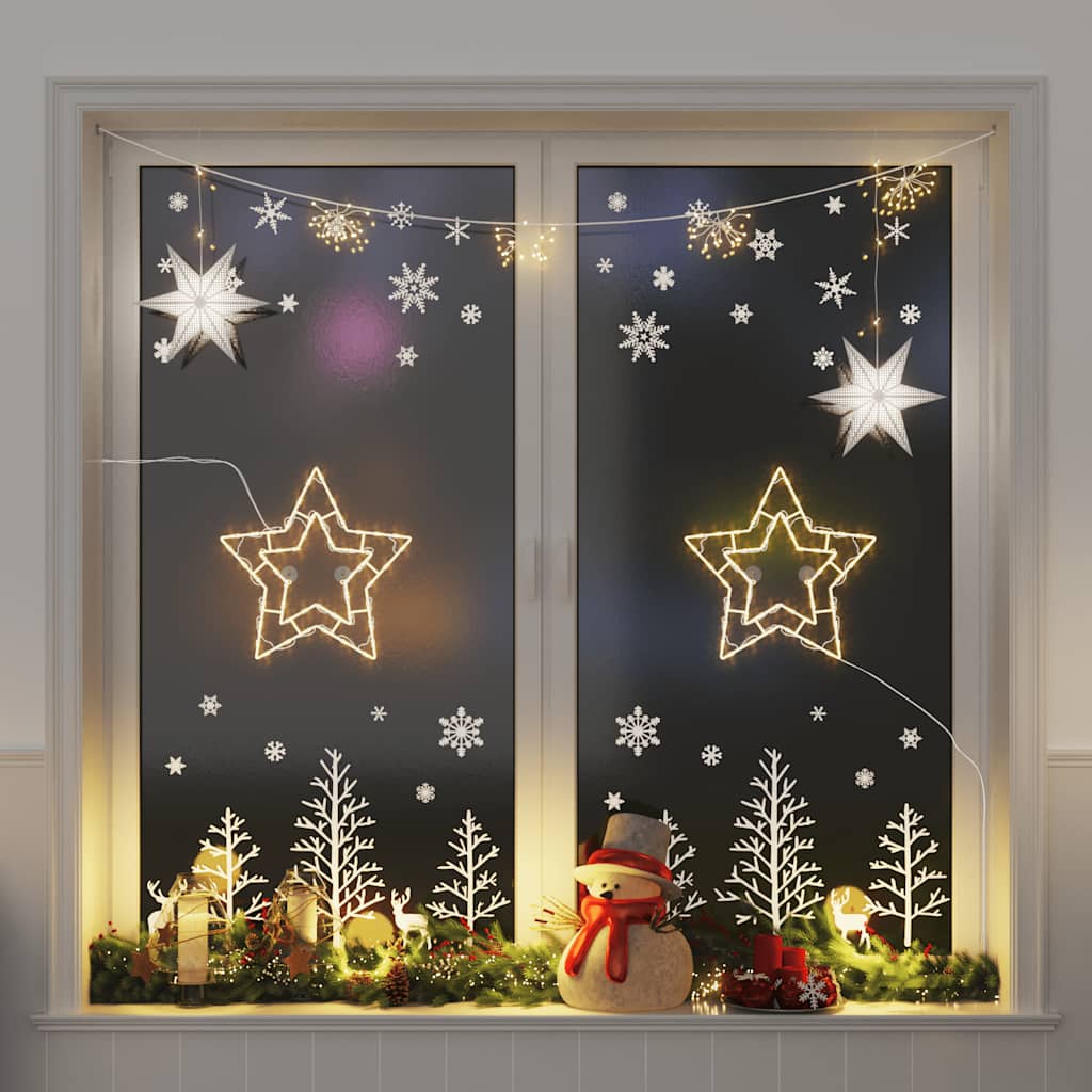 Vidaxl Weihnachtsbeleuchtung Stern Silhouette 2 St 50 LEDs warmes Weiß
