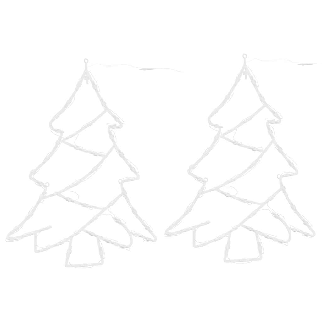 Vidaxl Weihnachtsbeleuchtung Weihnachtsbaum Silhouette 2 ST 50 LEDs warmes Weiß