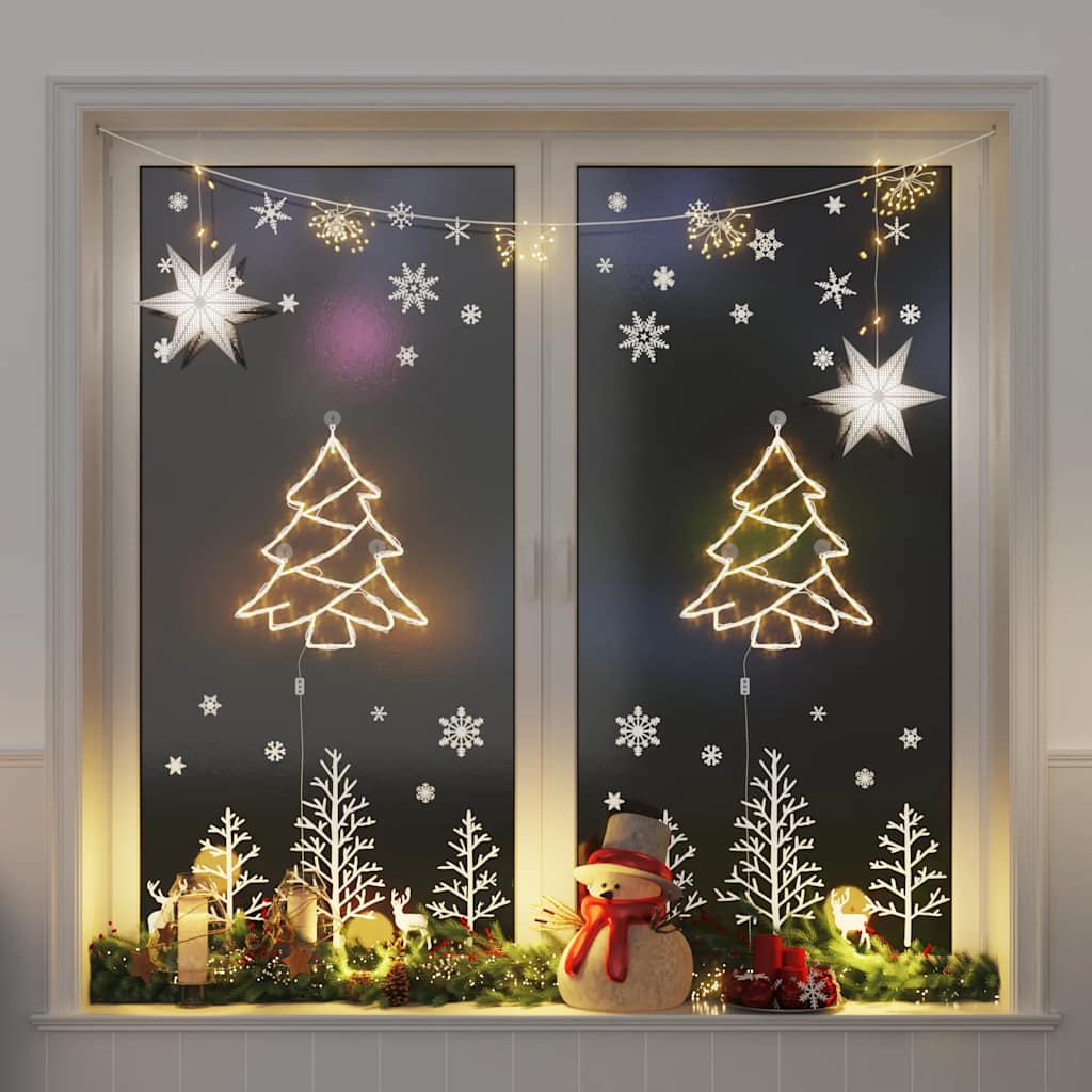 Vidaxl Weihnachtsbeleuchtung Weihnachtsbaum Silhouette 2 ST 50 LEDs warmes Weiß