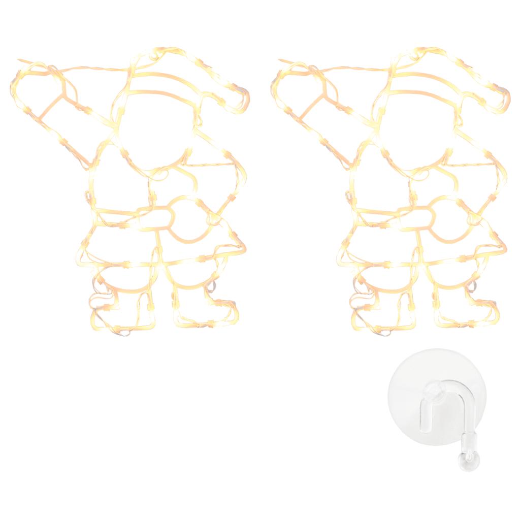 Vidaxl Weihnachtslichter Silhouette von Santa Claus2 St 35 LEDs warm Weiß